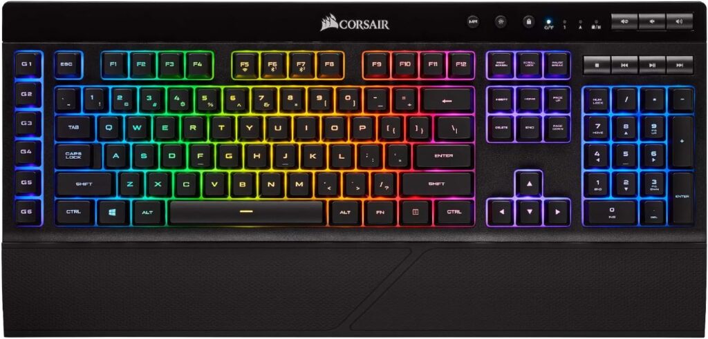 CORSAIR K57 RGB Wireless Gaming Keyboard - 1ms response time with Slipstream Wireless - Connect with USB dongle, Bluetooth or wired - Individually Backlit RGB Keys, Black
